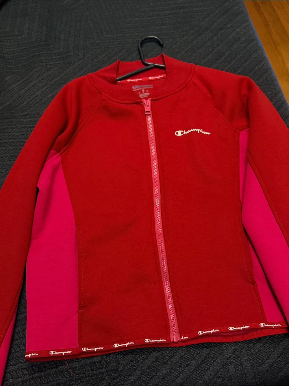 Women’s Champion  Red and Pink Full-Zip Sweatshirt